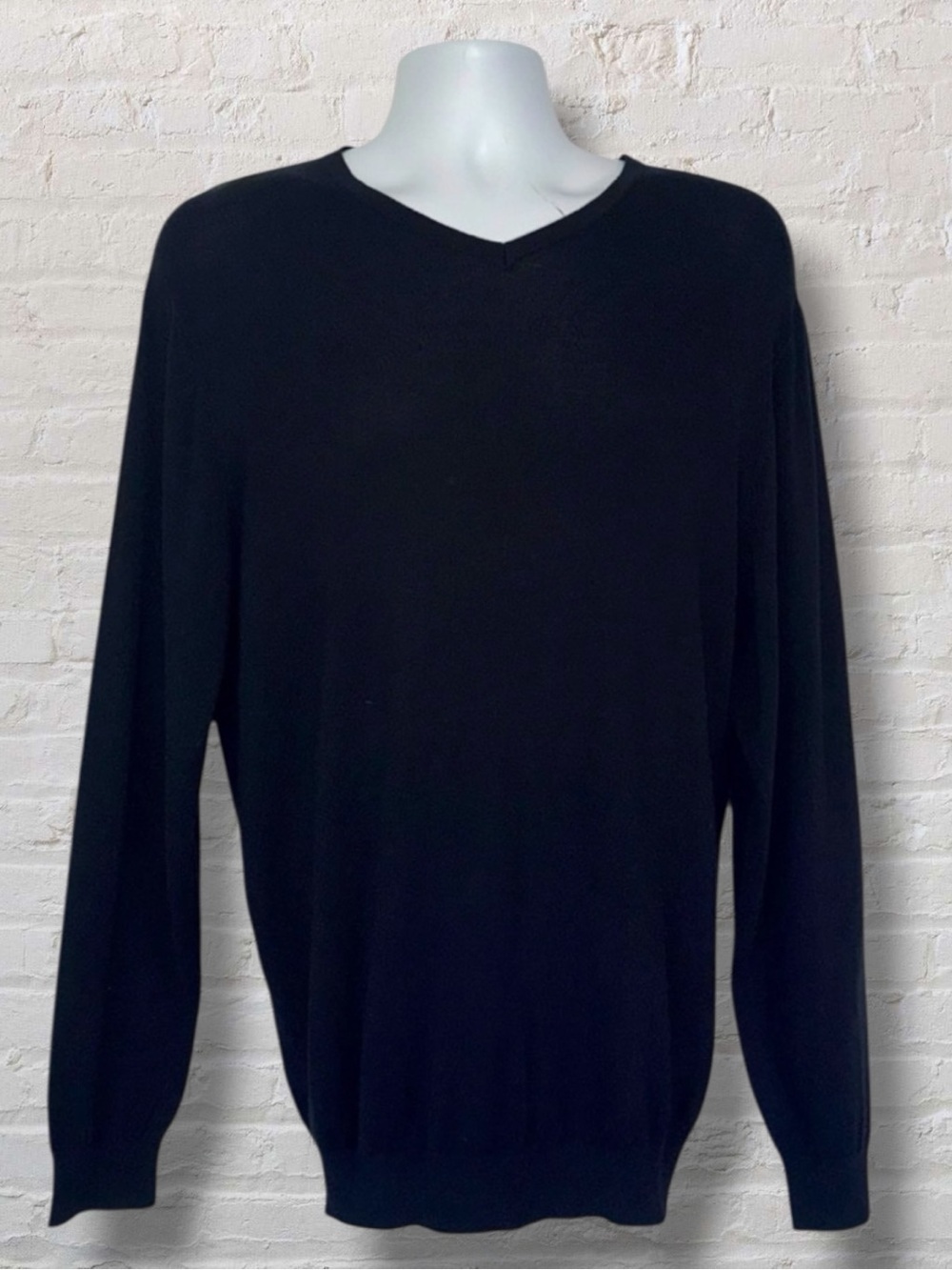 ZARA Man Black V-Neck Sweater | Size Large | Lightweight Knit